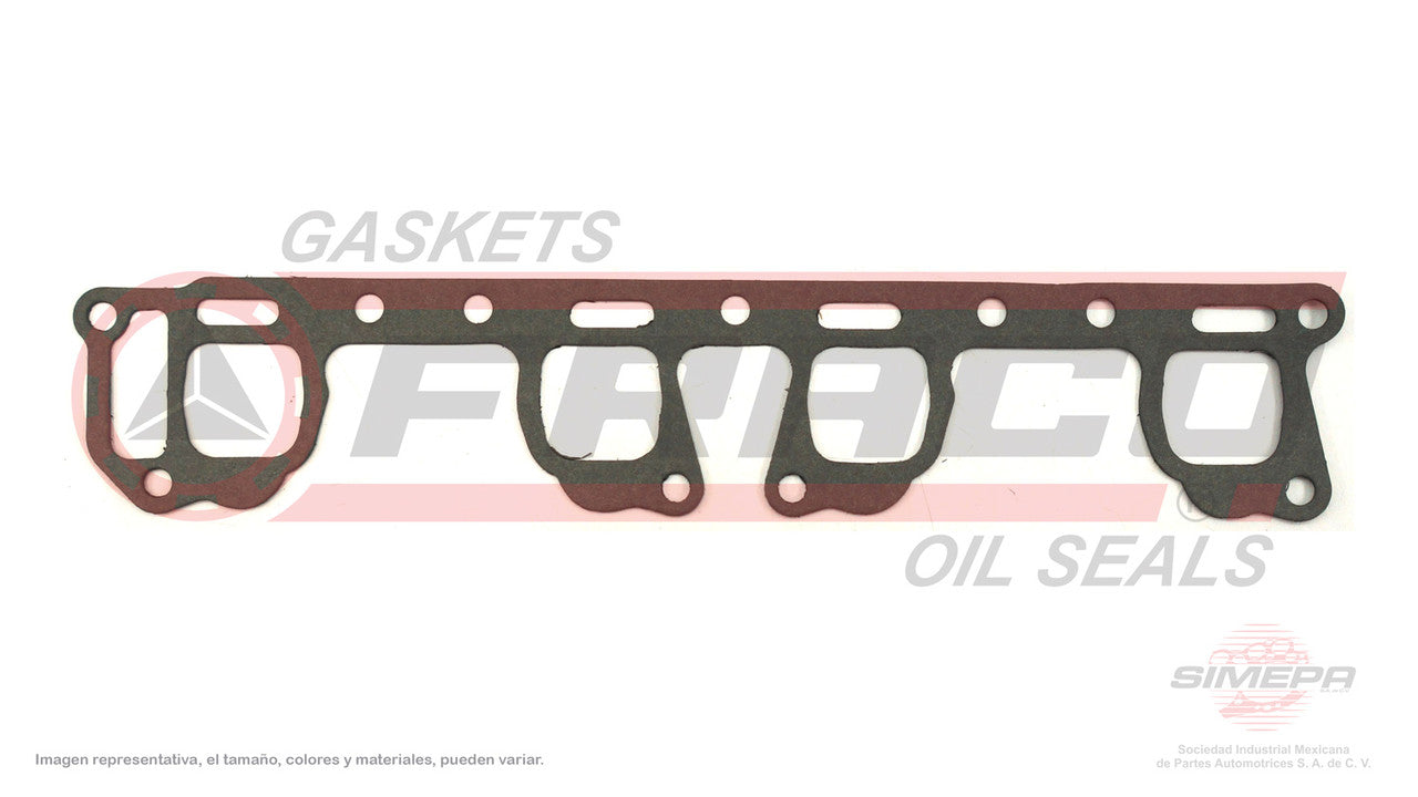 MIX-5840238 EMPAQUE DE MULTIPLE (MS-41224-1)(MU-423-A) 2.4L NISSAN 4 CIL Z-24 I SOHC PUERTOS CUADRADOS 83/89 NISSAN