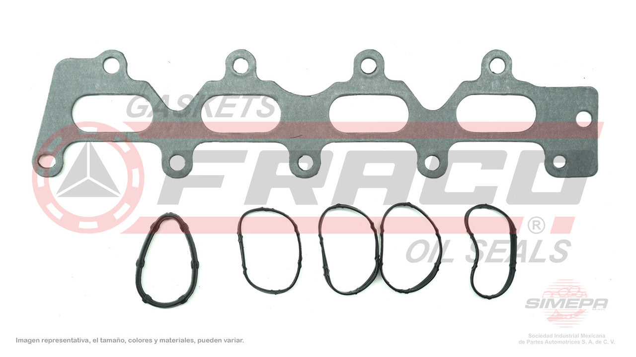 MIX-6540109 EMPAQUE DE MULTIPLE (MS-41550 MS-41550-P )(MU-4201-A) 1.6L NISSAN PLATINA RENAUL K4M INCLUYE 5 LIGAS DE PLENUM NISSAN