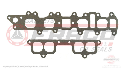 MIX-8040332-1 EMPAQUE DE MULTIPLE (MS-41320-1)(MU-41306-A) 2.4L TOYOTA 4 CIL HILUX 22R 22REC 2O DISEÑO CON PLENUM 85/95 TOYOTA