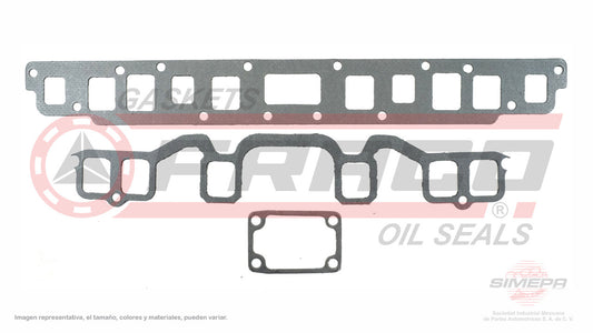 MSX-0260050 EMPAQUE DE MULTIPLE (MS-4711)(MU-41806) 3.3L 3.8L 4.2L AMC 6 CIL RAMBLER JEEP 199 232 258 64/80 3 PZAS INCLUYE PLENO CHRYSLER