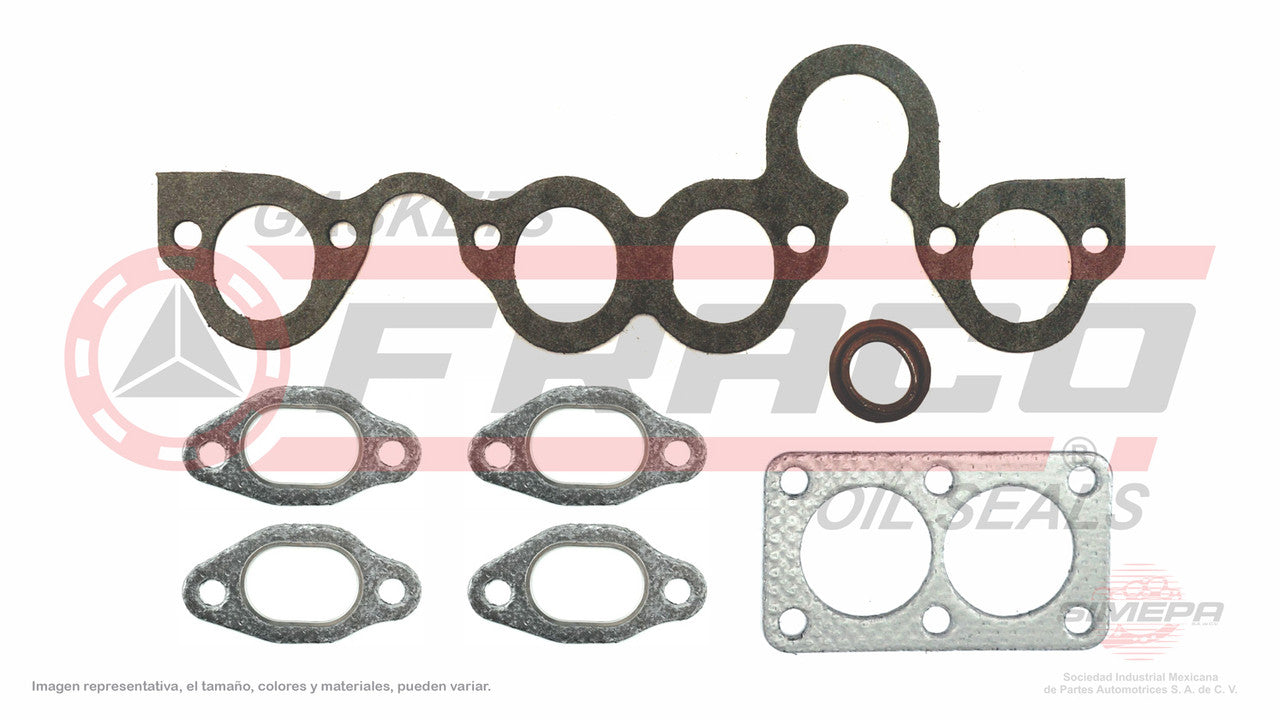 MSX-8640133 EMPAQUE DE MULTIPLE (MU-494) 1.8L VW POINTER 4 CIL SEDAN WAGON PICK UP 05/09 INCLUYE PASO DE AGUA (7 PZAS) VOLKSWAGEN