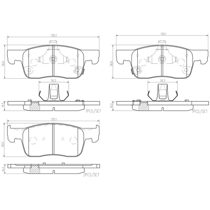 BRE-P07014N BALATAS (9165-D1940)(R.D.)(CE) CAVALIER LS 2018/2020 CAVALIER LT 2018/2020 CAVALIER PREMIER 2018/2020 GENERAL MOTORS