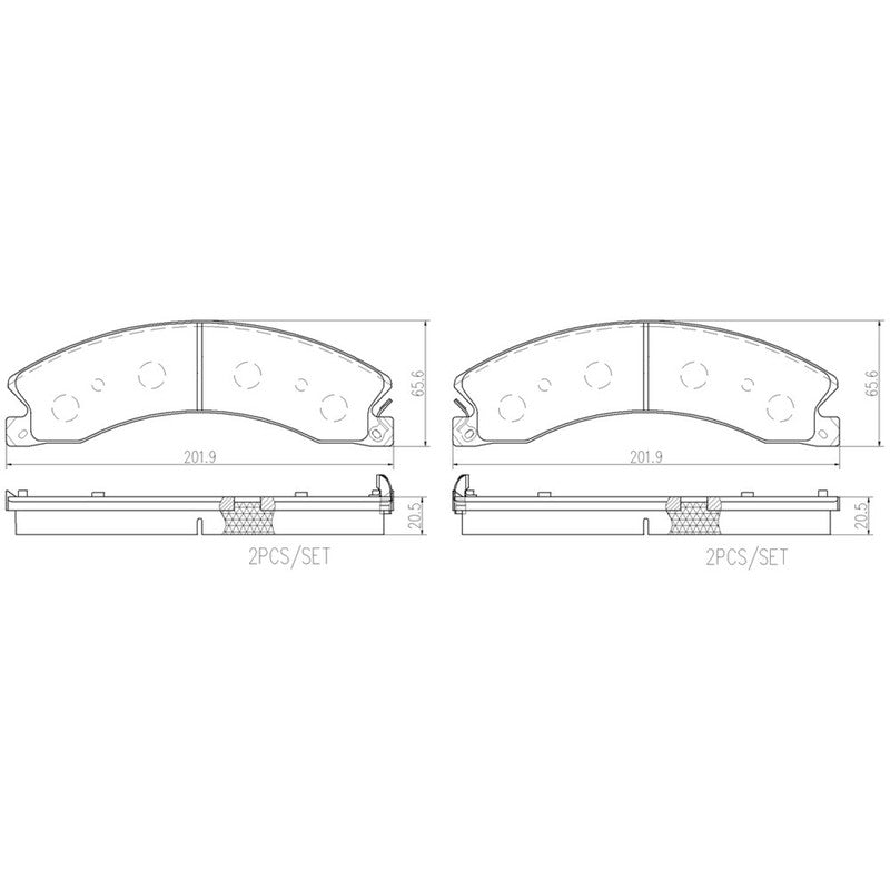 BRE-P10072 BALATAS (8523-D1411)(R.D.R.T.)(LM) SIERRA 2500 HD DENALI 2011/2019 SIERRA 2500 HD SLE 2011/2019 SIERRA 2500 GMC