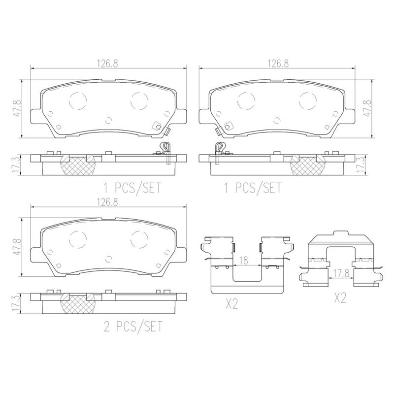 BRE-P24205N BALATAS (9022-D1793)(R.D.R.T.)(CE) FORD MUSTANG 2015/2019 FORD