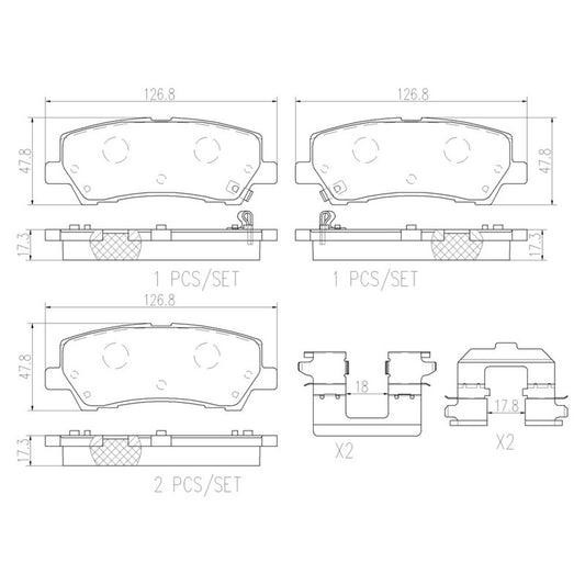 BRE-P24205N BALATAS (9022-D1793)(R.D.R.T.)(CE) FORD MUSTANG 2015/2019 FORD