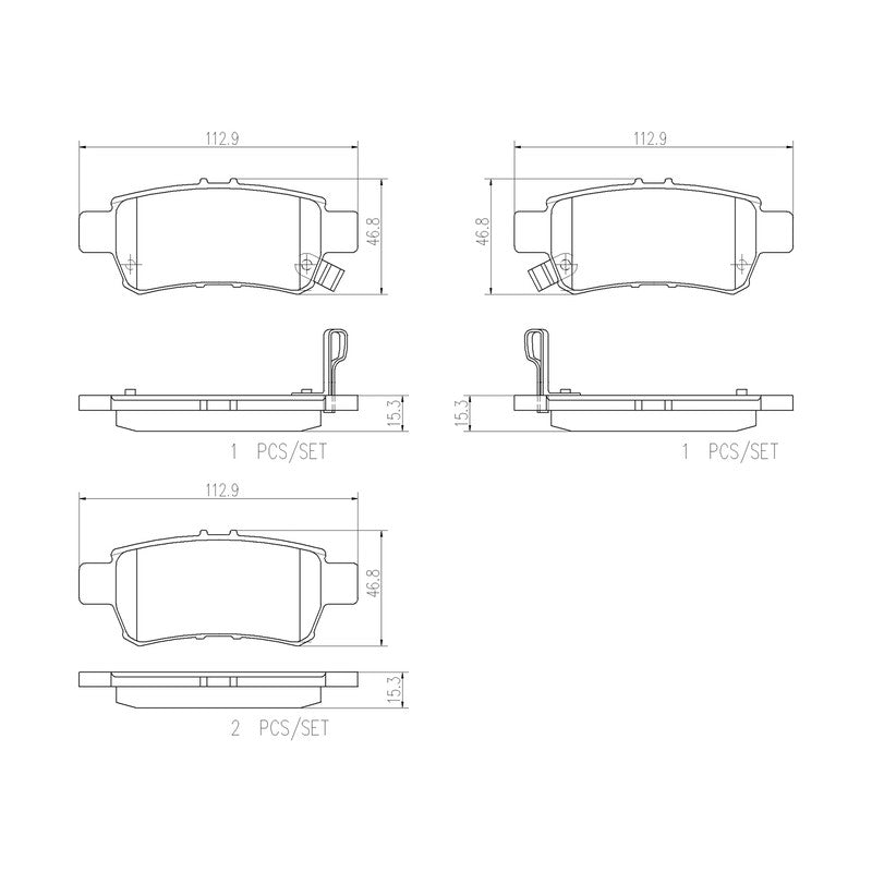 BRE-P28062N BALATAS (D1088-7993)(R.T.)(CE) ODYSSEY EX 2005/2010 ODYSSEY EXL 2005/2010 ODYSSEY EX-L 2005/2010 ODYSSEY LX HONDA