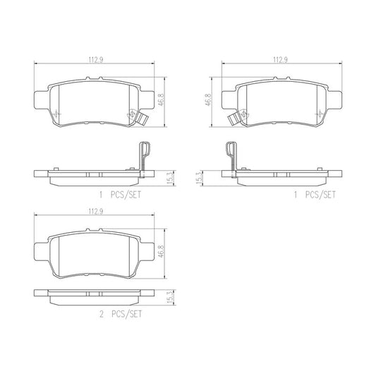 BRE-P28062N BALATAS (D1088-7993)(R.T.)(CE) ODYSSEY EX 2005/2010 ODYSSEY EXL 2005/2010 ODYSSEY EX-L 2005/2010 ODYSSEY LX HONDA