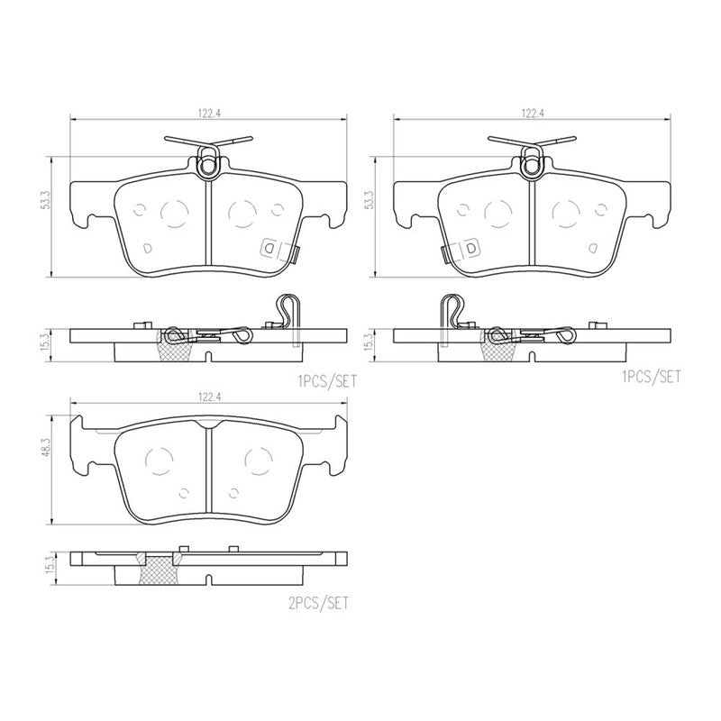 BRE-P28103N BALATAS (9106-D2102)(R.T.)(CE) CIVIC EX L4 1.5L 2020/2021 CIVIC LX L4 1.5L HATCHBACK 2020/2021 CIVIC SPORT L HONDA