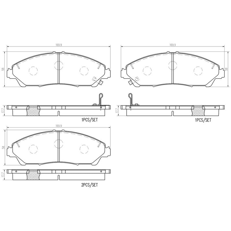 BRE-P28105 BALATAS (8396-D1723)(R.D.)(LM) PILOT ELITE 2016/2021 PILOT EX 2016/2021 PILOT EX-L 2016/2021 PILOT LX 2016/2 ACURA