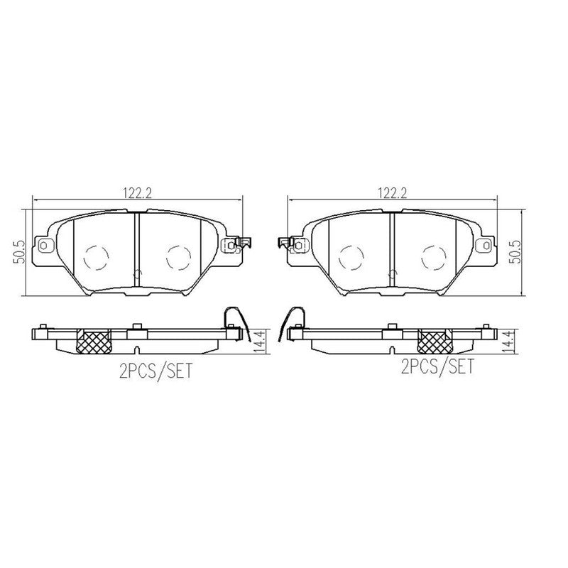 BRE-P49062 BALATAS (9157-D1934)(R.T.)(LM) CX-9 GRAND TOURING 2016/2019 CX-9 GS 2016/2019 CX-9 GS-L 2016/2019 CX-9 GT 20 MAZDA