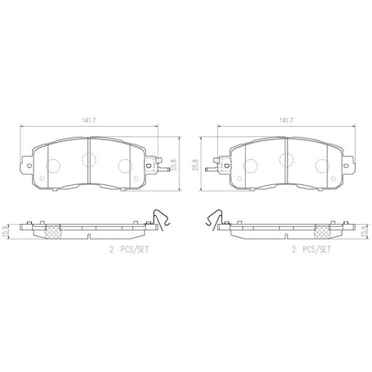 BRE-P56104 BALATAS (D1650 8878)(R.D.)(LM) ALTIMA ADVANCE 2013/2018 ALTIMA SENSE 2013/2018 ALTIMA EXCLUSIVE 2013/2017 NISSAN