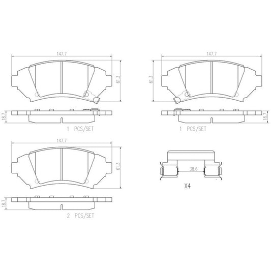 BRE-P64001N BALATAS (D1076-7981)(R.D.)(CE) MONTE CARLO LS USA 2005/2005 MONTE CARLO LT 2005/2005 MONTE CARLO SS USA 2005 BUICK