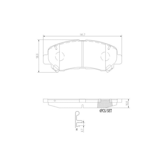 BRE-P79028N BALATAS (D1374-8449)(R.D.)(CE) ROGUE ADVANCE 2012/2014 ROGUE EXCLUSIVE 2012/2014 ROGUE SENSE 2012/2014 ROGUE NISSAN