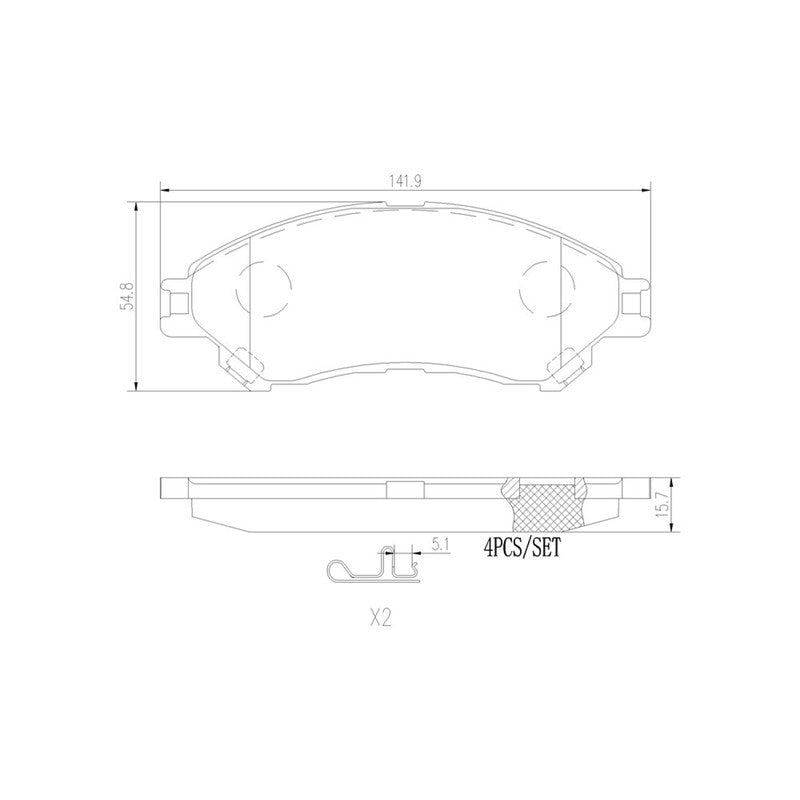 BRE-P79032 BALATAS (9331-D2096)(R.D.)(LM) SUZUKI SCROSS 2014/2018 VITARA 2016/2018 SUZUKI