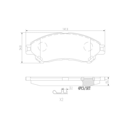 BRE-P79032 BALATAS (9331-D2096)(R.D.)(LM) SUZUKI SCROSS 2014/2018 VITARA 2016/2018 SUZUKI