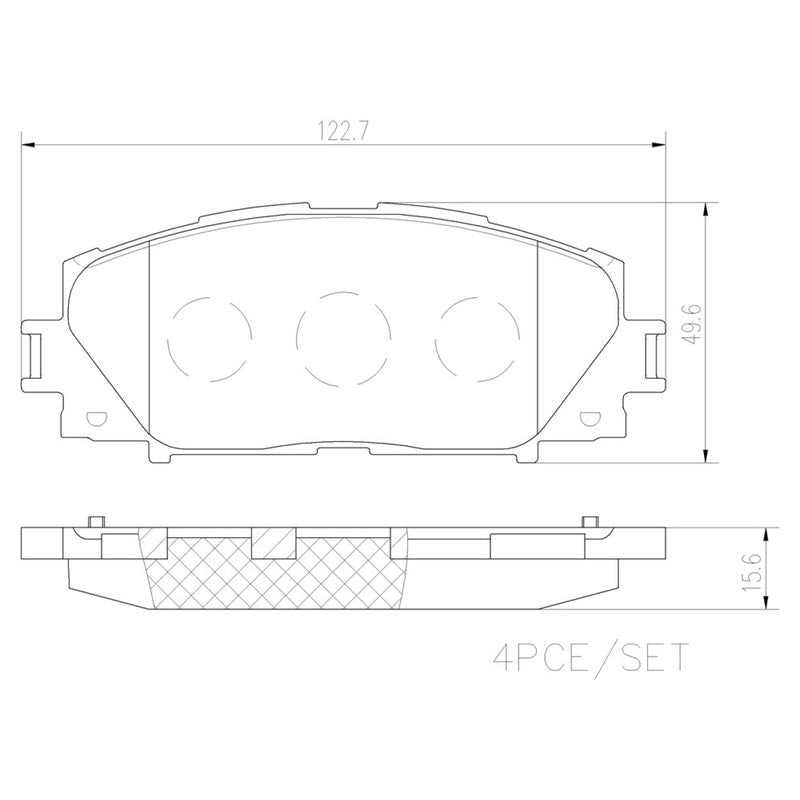 BRE-P83106 BALATAS (D1184-8538)(R.D.)(LM) PRIUS BASE MEX 2015/2016 PRIUS PREMIUM 2015/2016 YARIS SE MEX 2015/2016 TOYOTA