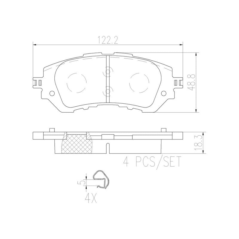 BRE-P83165 BALATAS (9175-D1950)(R.D.)(LM) YARIS CORE 2017/2018 YARIS S 2018/2018 TOYOTA