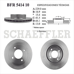 RV-BFR541410 DISCO Y ROTOR DE FRENOS DEL MITSUBISHI MIRAGE 15/19 MITSUBISHI