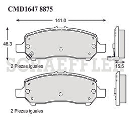 RV-CMD16478875 BALATAS 8875-D1647 DART 13/16 (TRAS) DODGE