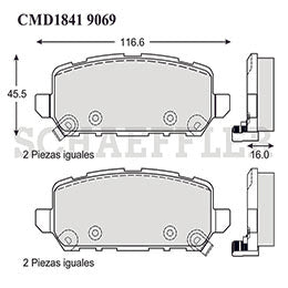 RV-CMD18419069 BALATAS 9069-D1841 HRV TRAS 2016 HONDA