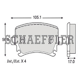 RV-D11088213 BALATAS 8213-D1108 (SM) R.T. A3 SPORTBACK QUATTRO 05/18 A3 CABRIO 09/18 S3 06/09 A4 2.0T QUATTRO 07 AUDI