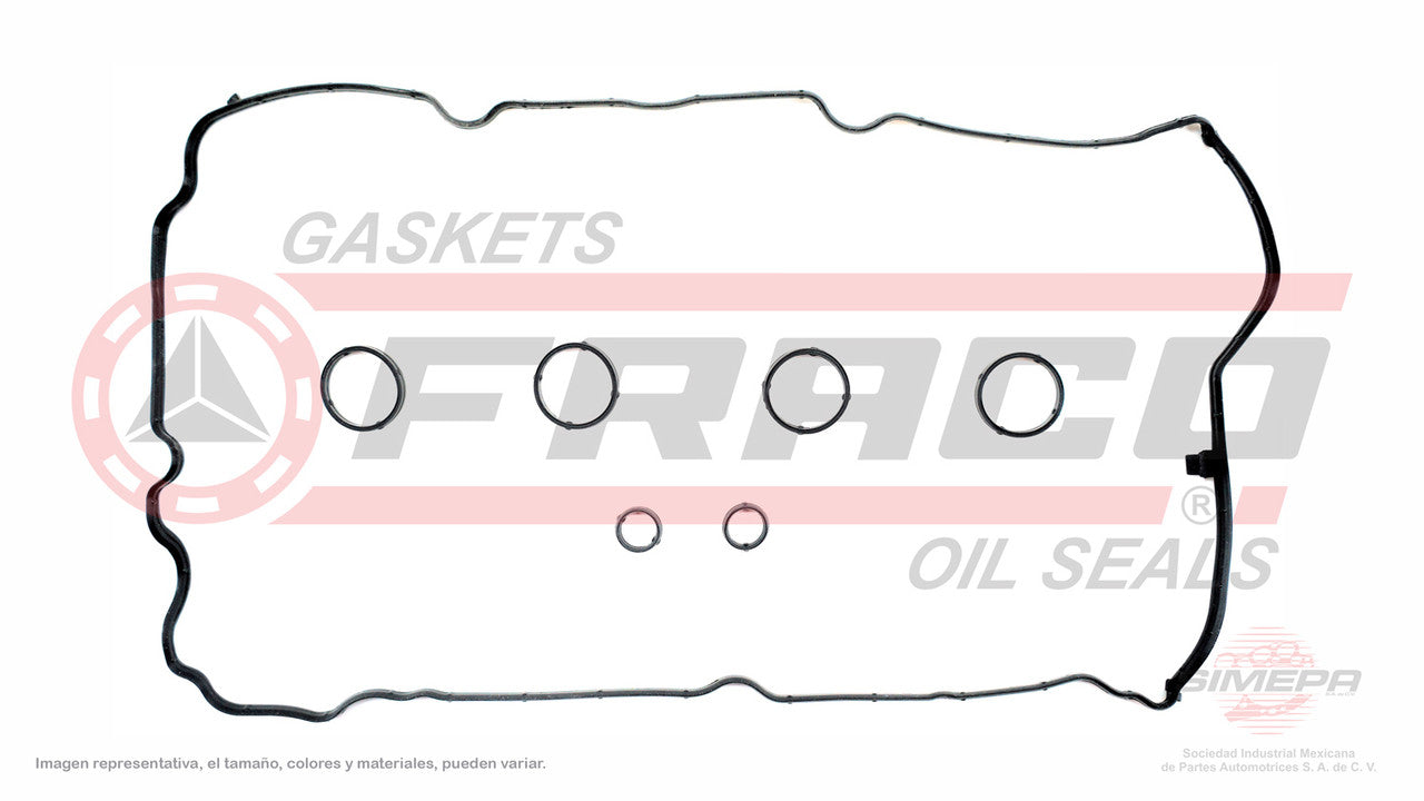 VSX-0840002 CAP GASKET 1.6L MINI COPPER 16V DOHC N14B16A / N14B16C 05/09 II DESIGN. 7 PCS. W/SEALS SPARK PLUG TUBE MINI COOPER