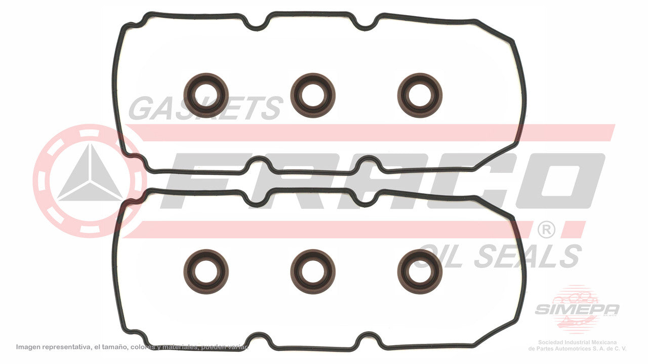 VSX-1162035 GASKET, CAP, END (VS-3261-2)(PS-31438) 3.5L CHRYSLER 300 300M 215 SOHC VIN M 03/04 VIN V 2 GASKETS 4 SPARK PLUG SEALS CHRYSLER