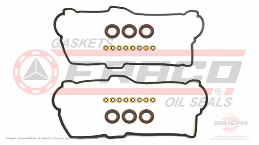 VSX-8062030 EMPAQUE DE TAPA PUNTERIAS (VS-31357-R) 3.4L 5VZFE DOHC 4RUNNER HILUX 95/02 2 JUNTAS PUNTERIAS 6 RETENES DE BOBINA 16 RONDANAS TOYOTA